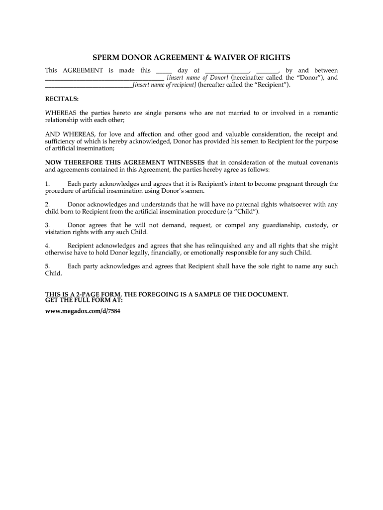 Sperm Donor Contract Form